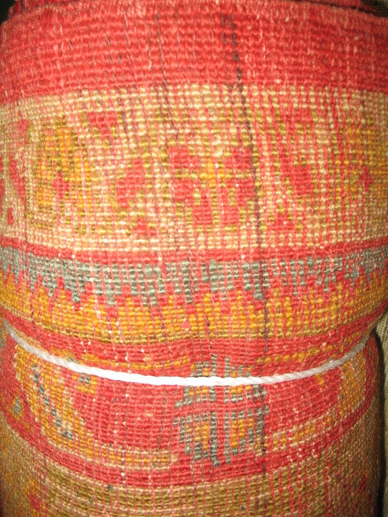Hand-Woven Glamorous Angora Wool Turkish Oushak Square Rug For Sale