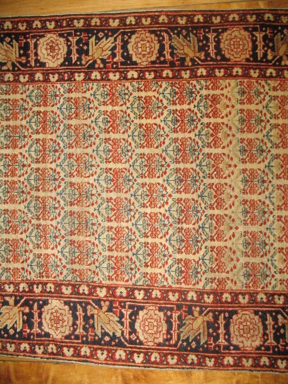 An authentic late 19th century Persian Tabriz Haji Jalili rug. Finely woven with excellent pile throughout. Check close-up images to see quality and colors.