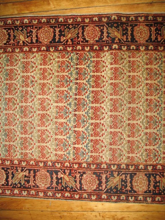 Ivory Tabriz Haji Jalili Fine Persian Runner In Excellent Condition For Sale In New York, NY