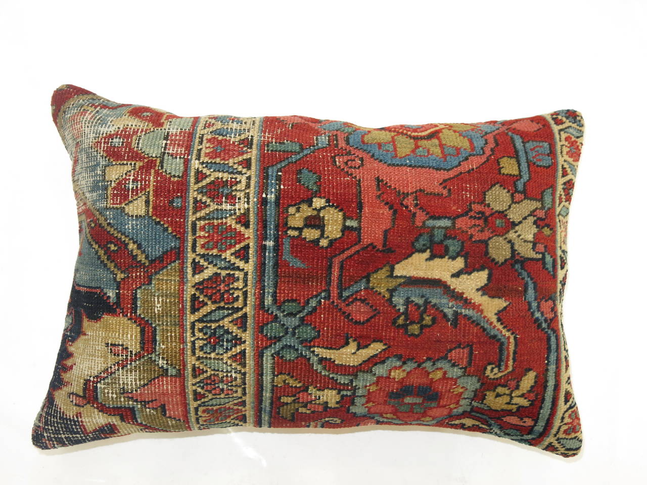 Persian Serapi Rug Pillow Backed in Chenile at 1stDibs