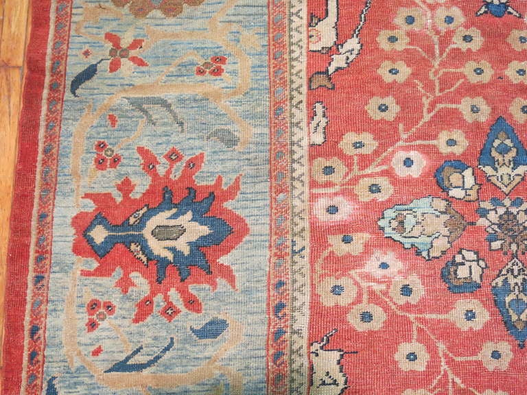 19th Century Antique Mahal Sultanabad Rug