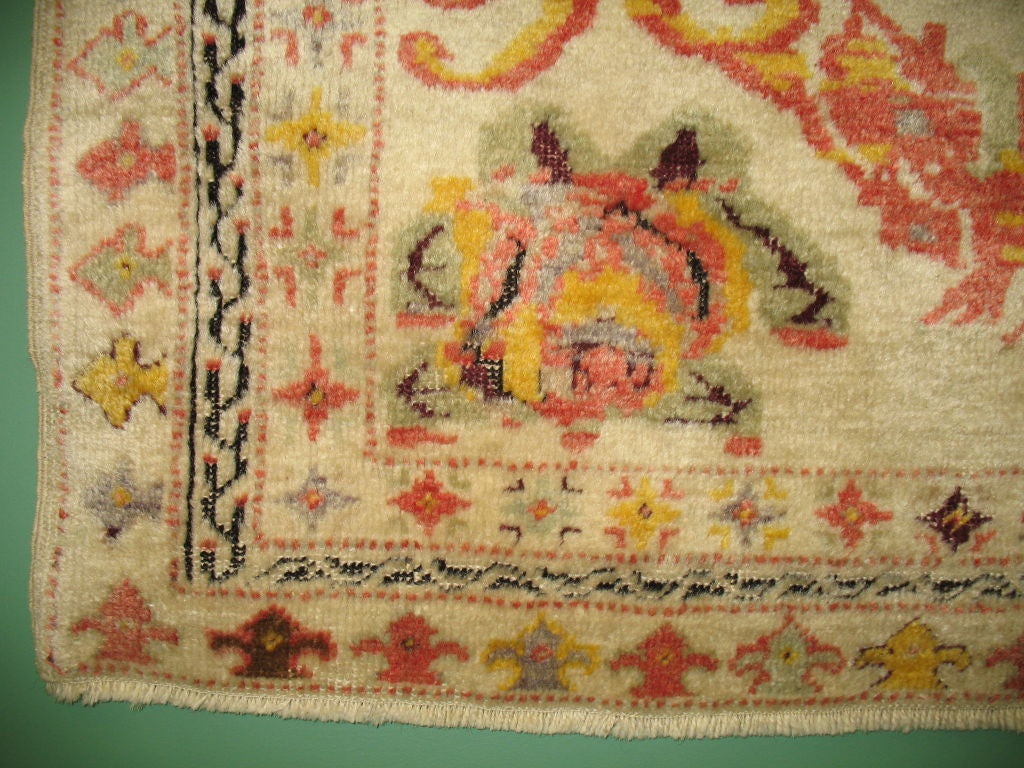 Hand-Knotted Turkish Ghiordes Rug For Sale