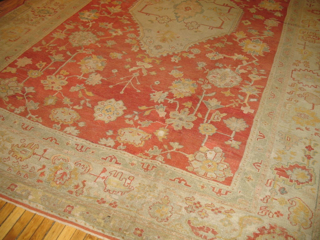 19th Century Antique Turkish Oushak Carpet