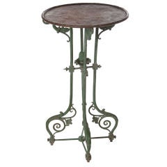 Antique French Garden Gueridon with Pineapple Finial