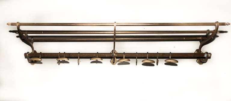 19th Century Brass French Train Rack In Good Condition In Irvington, NY