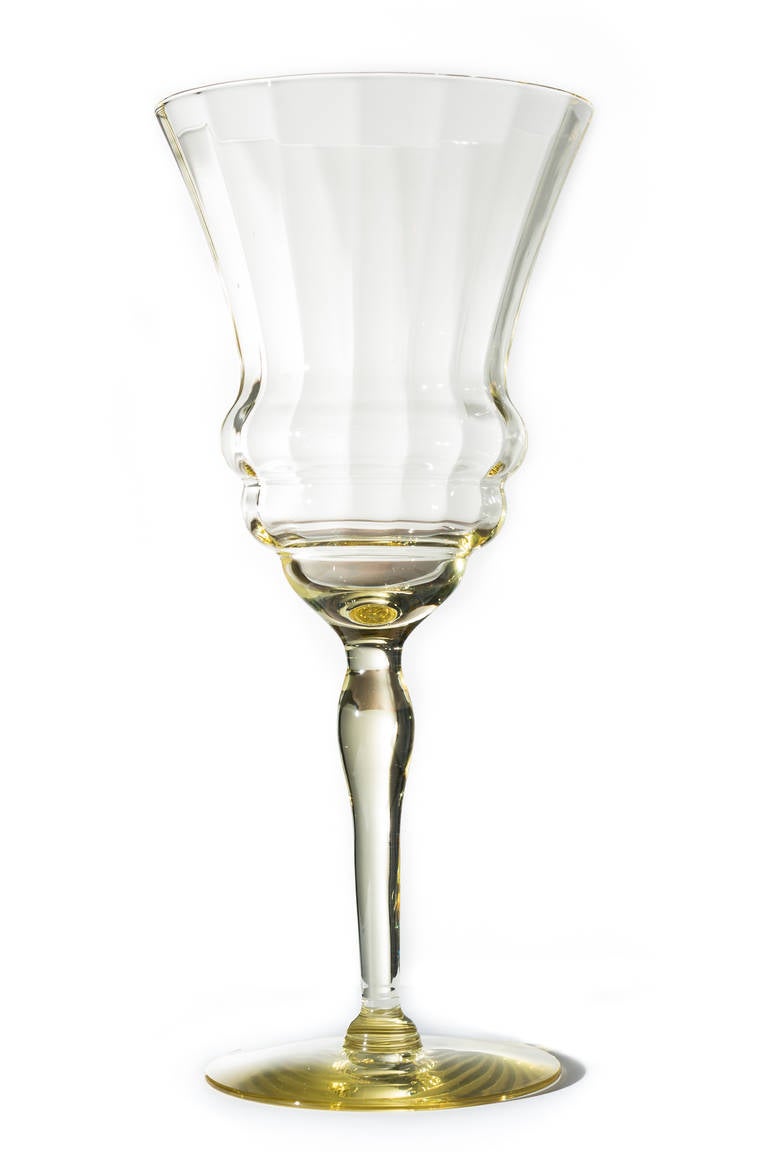 yellow glassware vintage