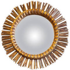 Antique French Gold Gilt Sun Mirror