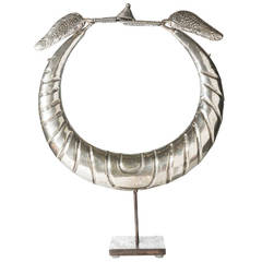 19th Century Chinese Silver Necklace on Stand