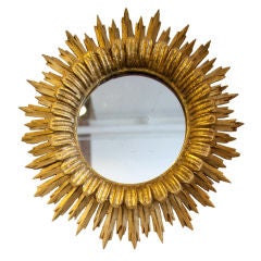 19th Century Gold Gilt Sun Mirror