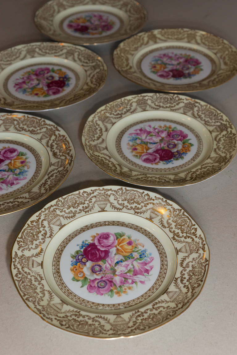 Porcelain Set of 6 AMC/German Dinner Plates For Sale