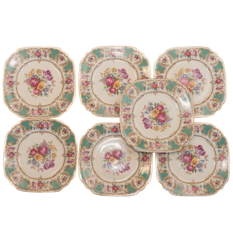 Set of 7 American Luncheon Plates For Sale
