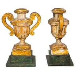 19th Century Pair of French Wooden Urns