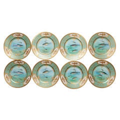Set of Eight Vintage Pirken Hammer Fish Plates
