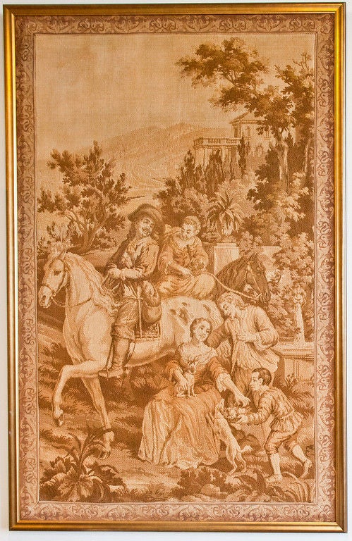 French Stretched Tapestry Fragment