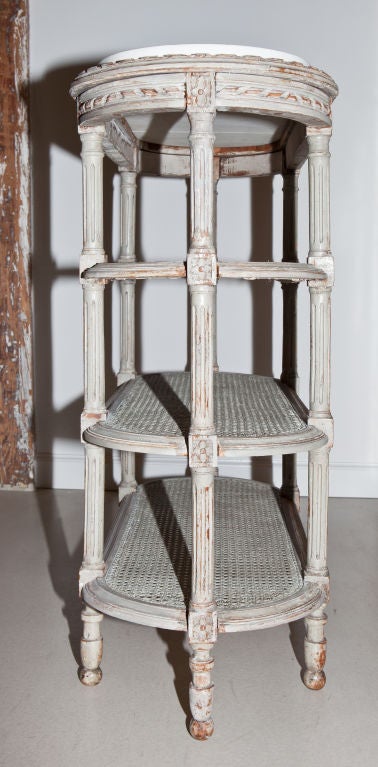 Napoleon III 4-Tiered Marble Top Caned Etagere