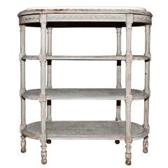 Napoleon III 4-Tiered Marble Top Caned Etagere