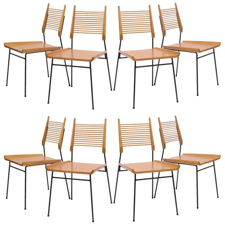 Set of 8 Paul McCobb "shovel" chairs by Winchendon
