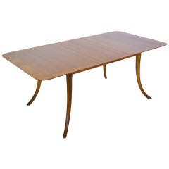 T.H. Robsjohn-Gibbings Saber Leg Dining Table with Two Leaves