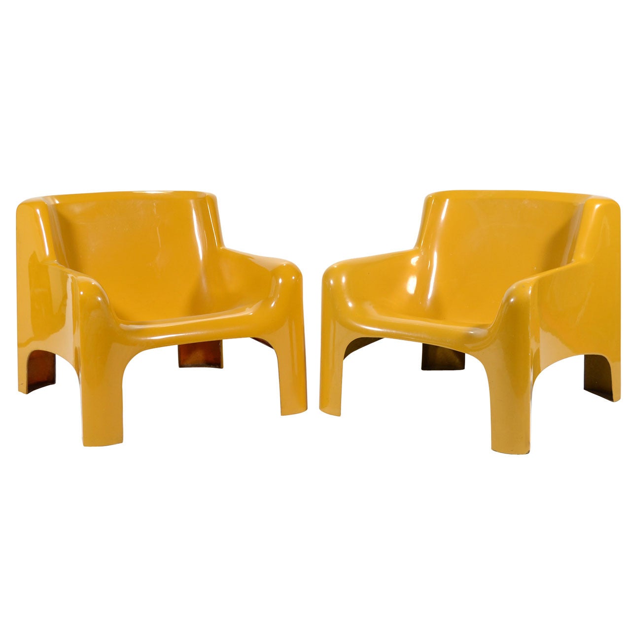 Pair of Carlo Bartoli "Gaia" lounge chairs by Arflex