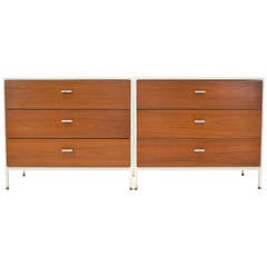 Vintage Pair of George Nelson Steel Frame Chests by Herman Miller