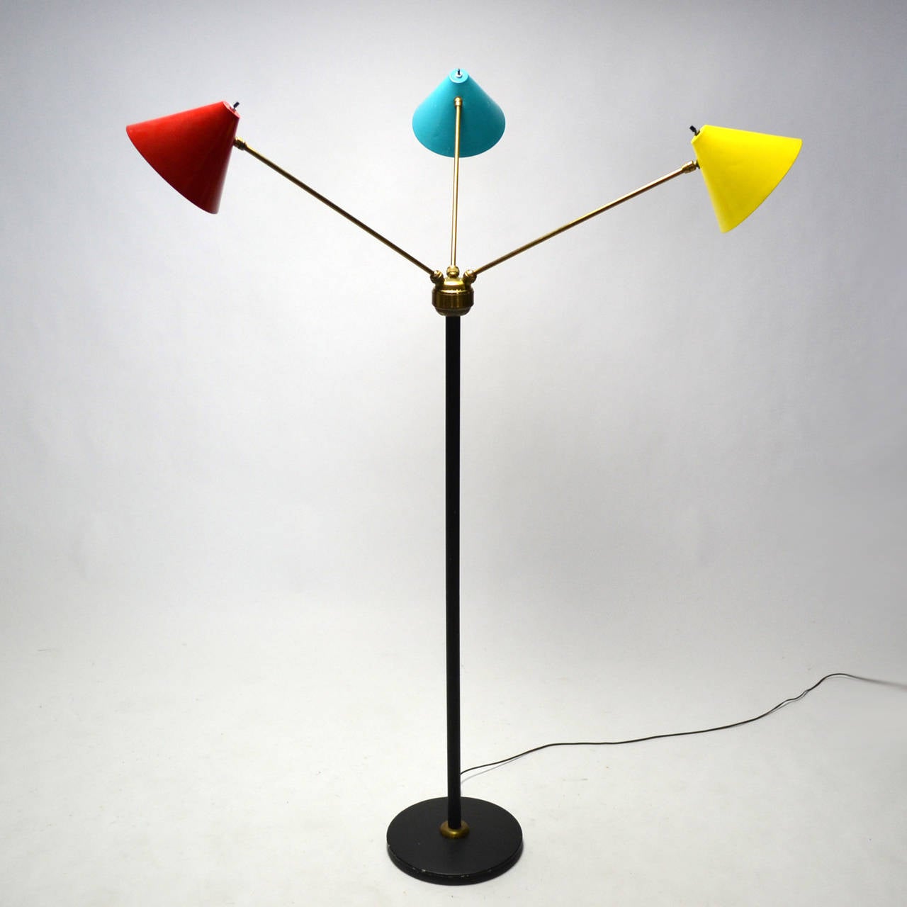 Italian Three-Arm Floor Lamp For Sale 1