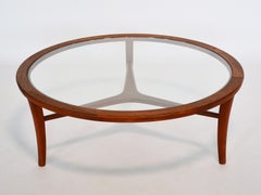 Danish Coffee Table In Teak With Glass Top