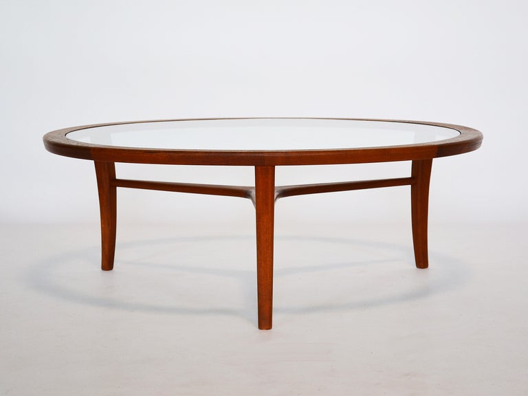 Danish Coffee Table In Teak With Glass Top In Good Condition In Highland, IN