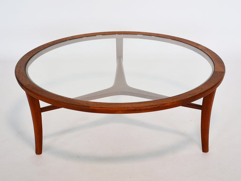 Mid-20th Century Danish Coffee Table In Teak With Glass Top