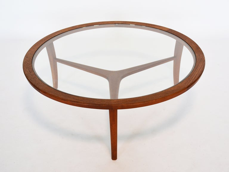 Danish Coffee Table In Teak With Glass Top 3