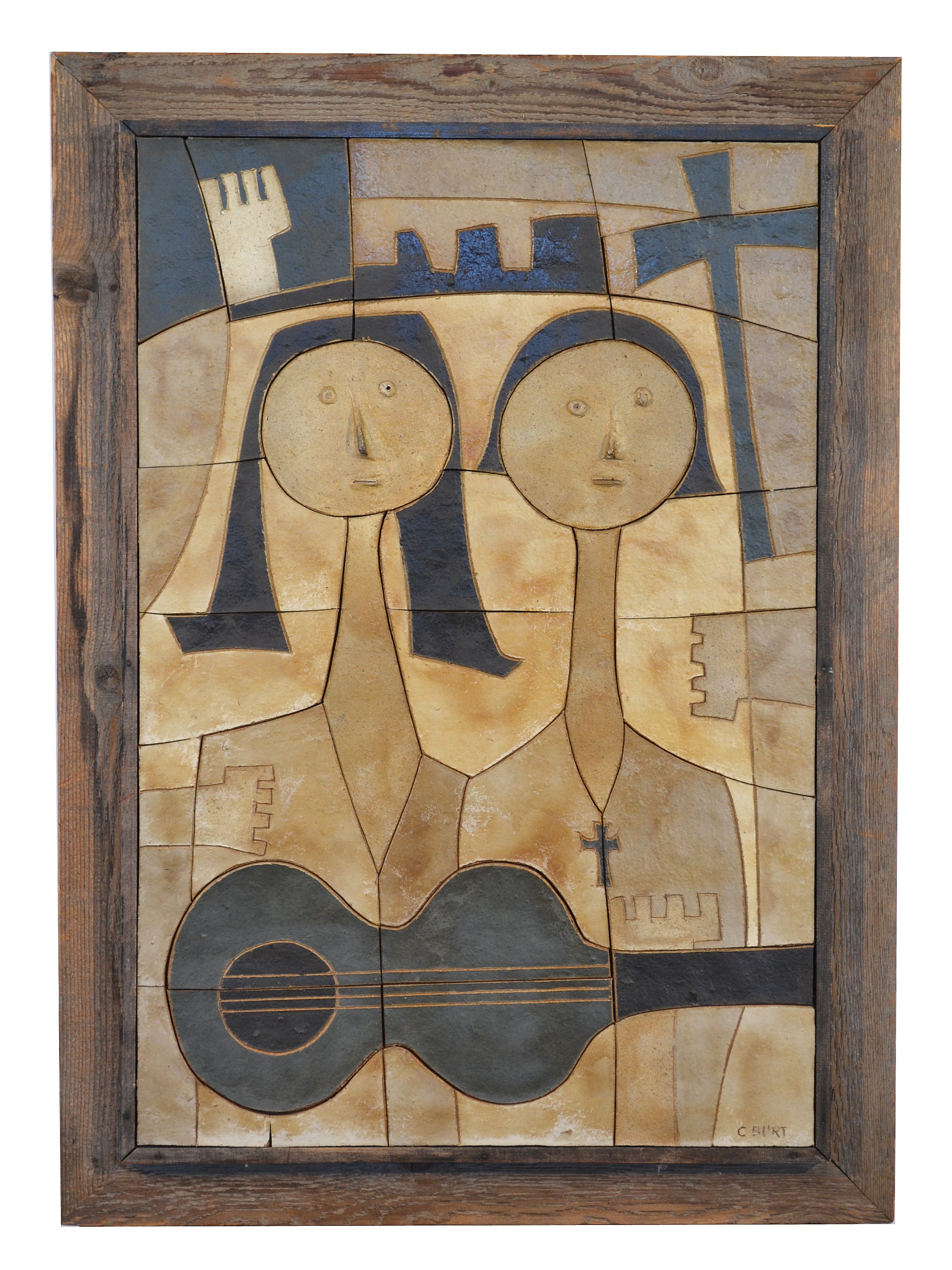 Rilievo da parete in ceramica di Clyde Burt