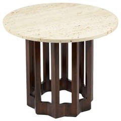Harvey Probber Side Table with Travertine Top