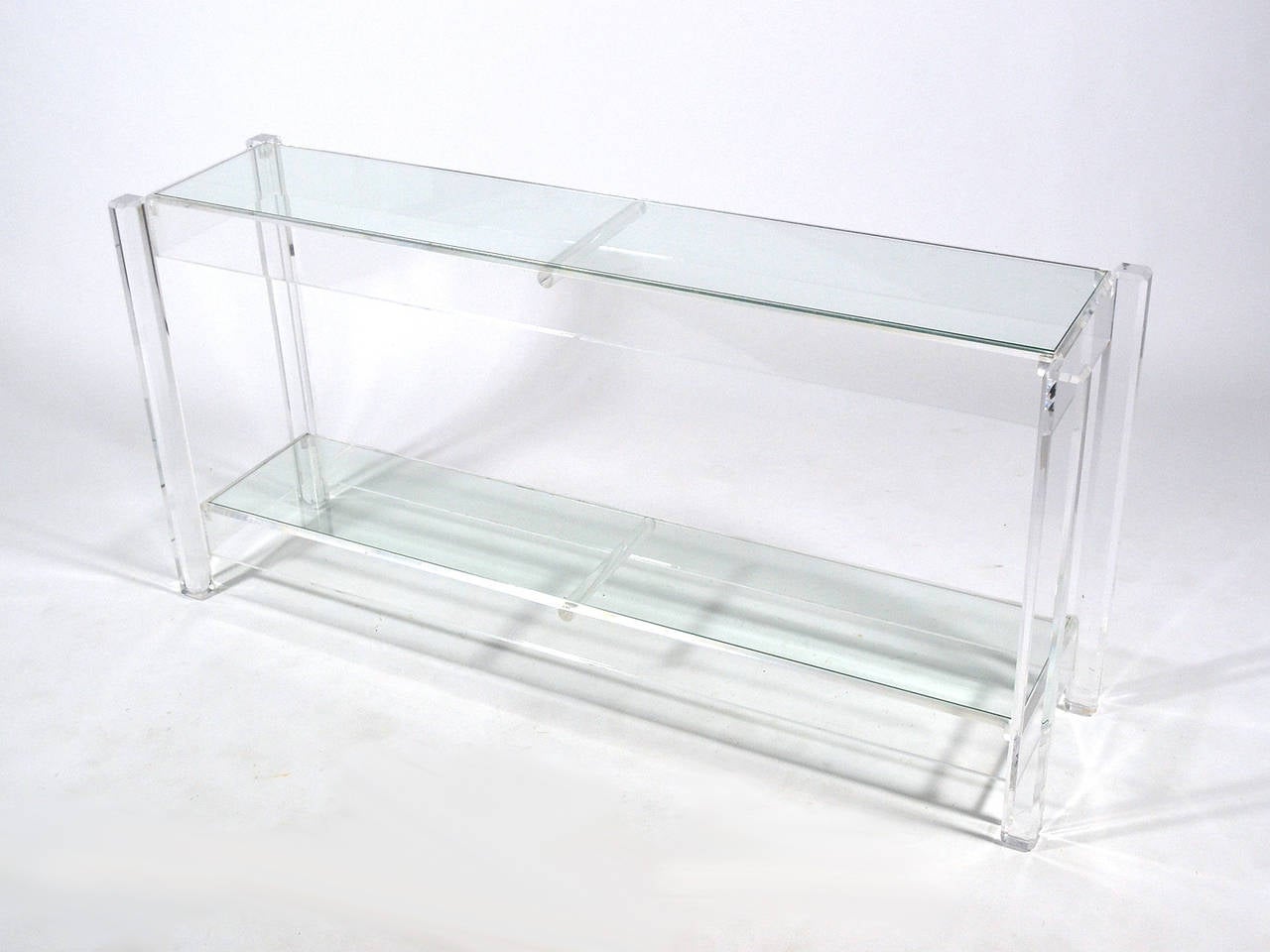 Hollywood Regency Lucite and Glass Console Table