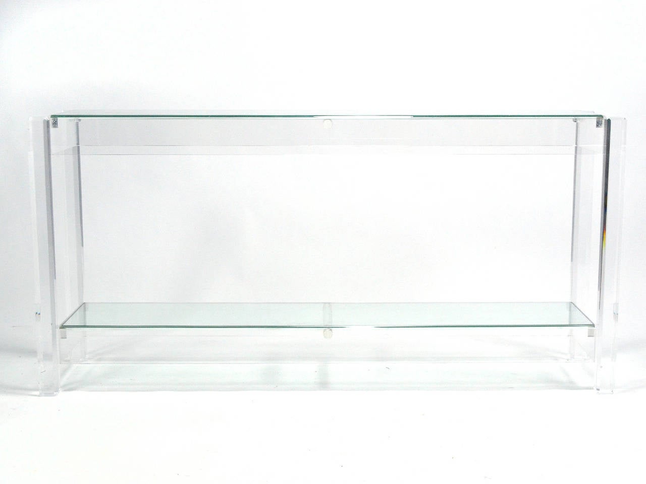 American Lucite and Glass Console Table