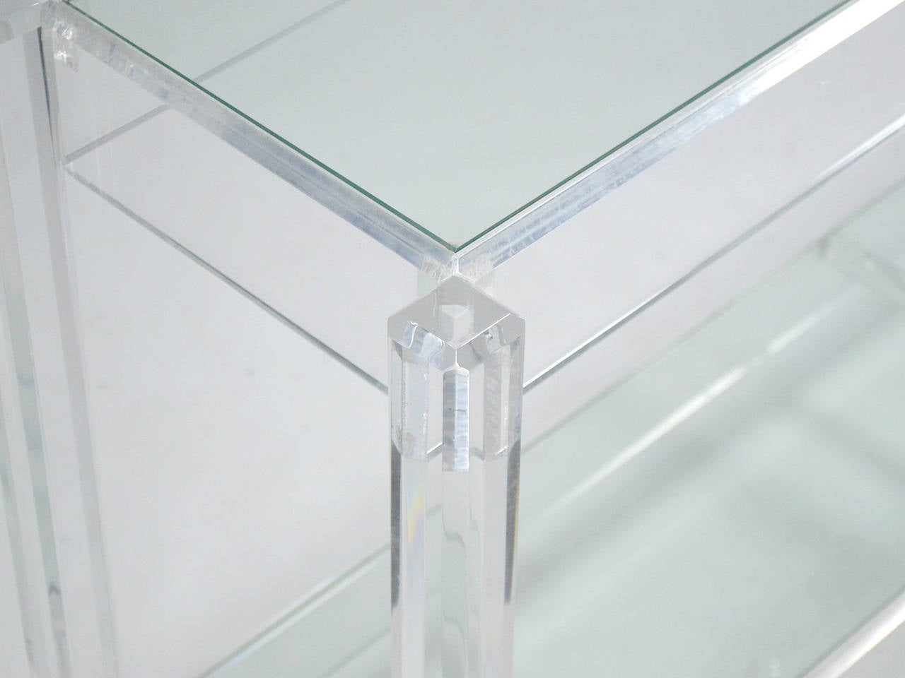 Late 20th Century Lucite and Glass Console Table