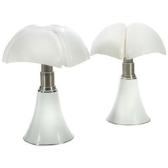 Vintage Pair of Gae Aulenti Pipistrello Table Lamps