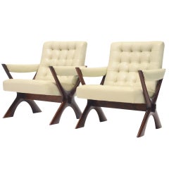 Retro Pair of lounge chairs by Illum Wikkelso