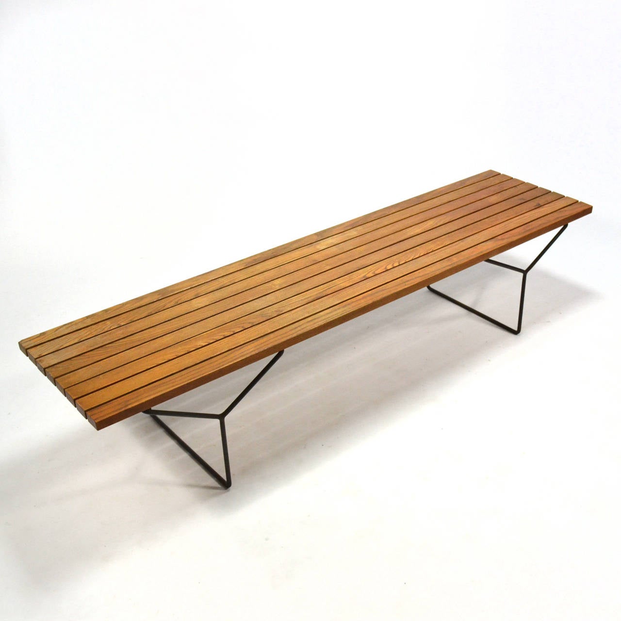 American Early Harry Bertoia Slat Bench by Knoll