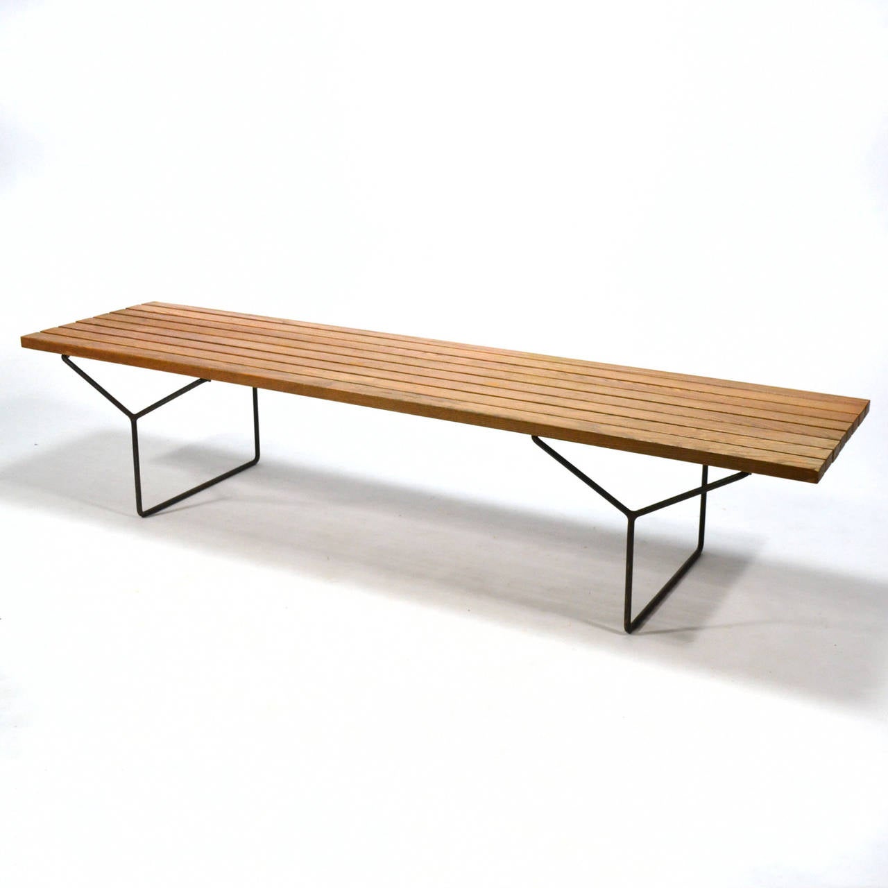 Painted Early Harry Bertoia Slat Bench by Knoll