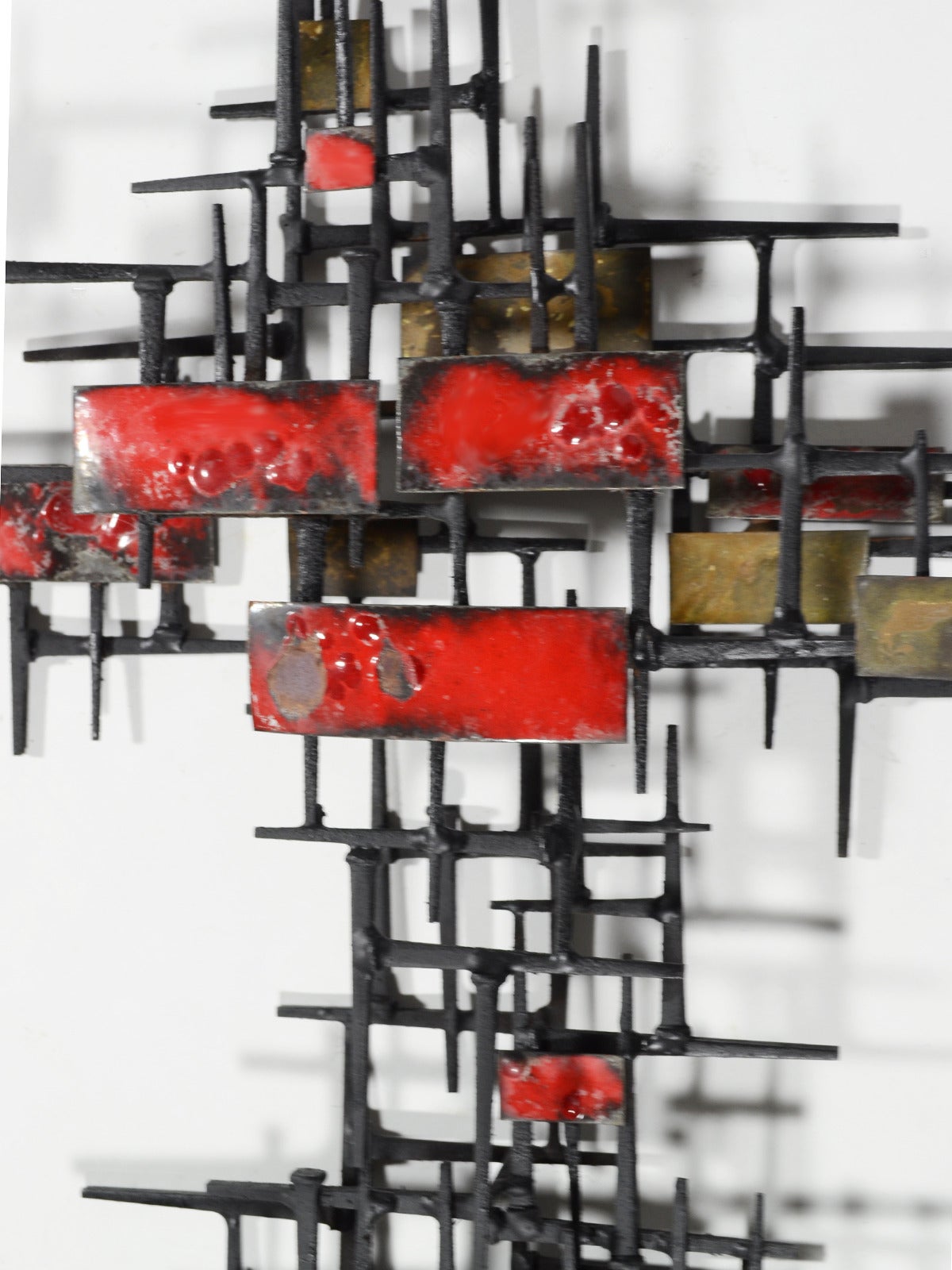 Painted Carol Steg Abstract Wall Sculpture
