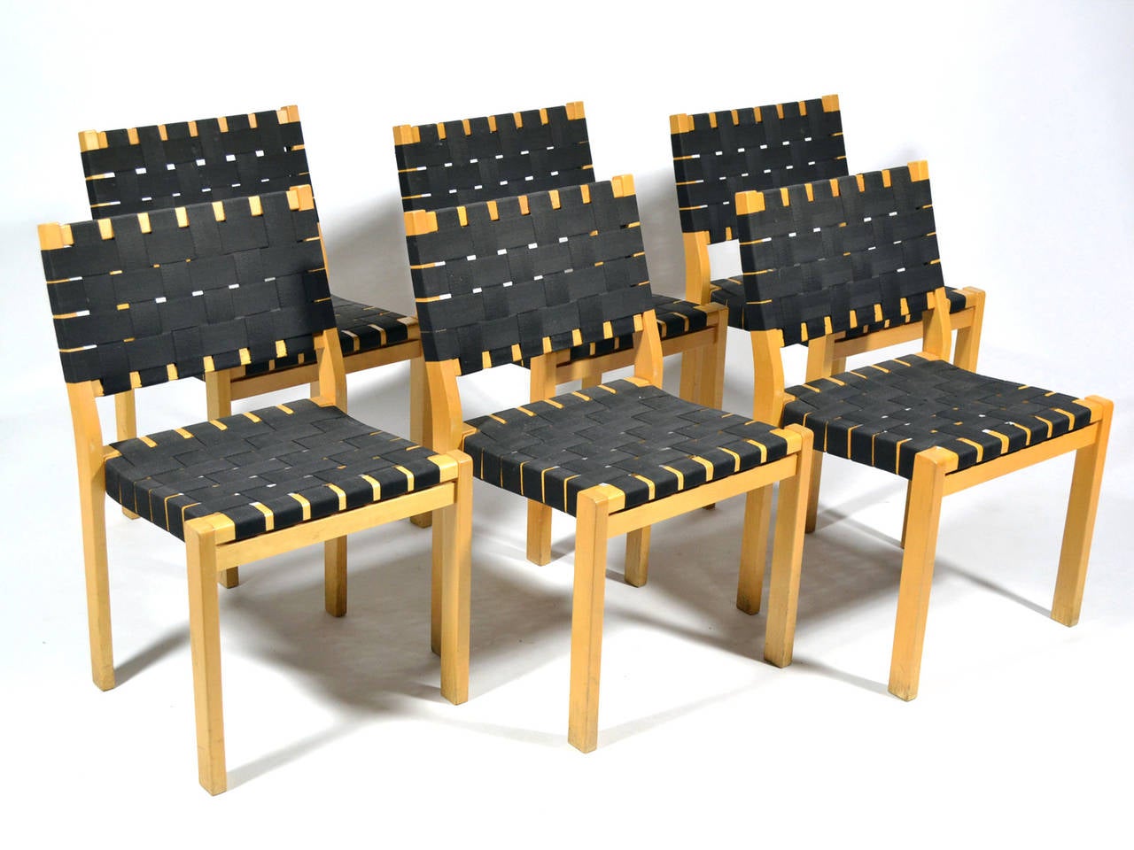 Alvar Aalto Model 611 Chairs, Set of Ten In Good Condition In Highland, IN