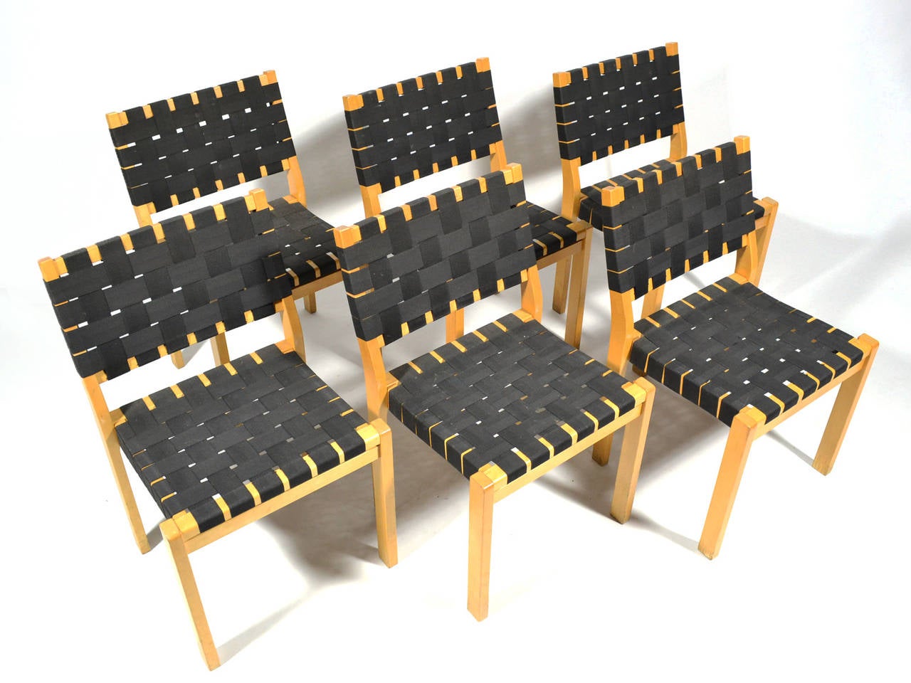 Early 20th Century Alvar Aalto Model 611 Chairs, Set of Ten
