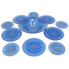 11 piece Higgins glass bowl and plate set
