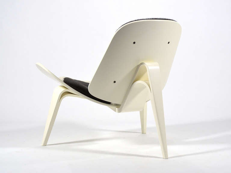 Danish Hans Wegner Shell Chair with Hairy Hide