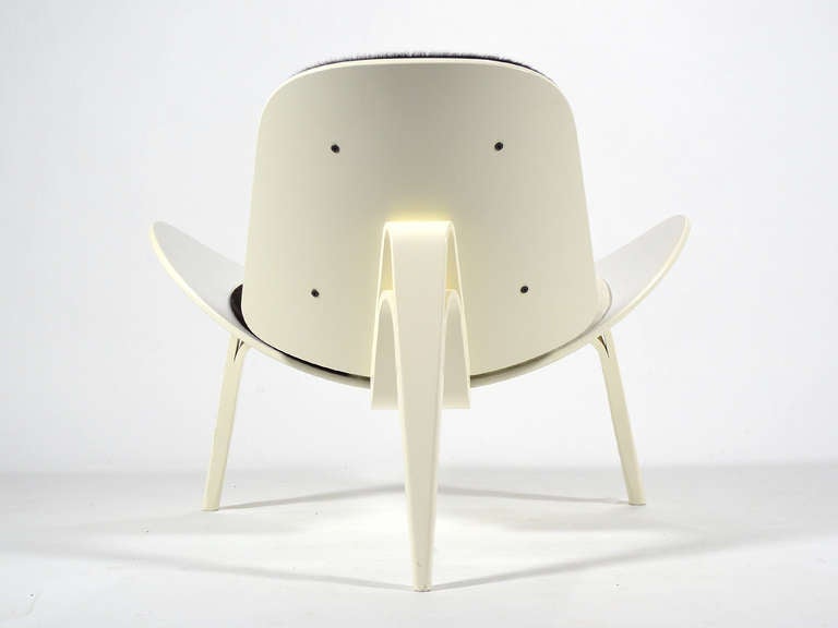 Mid-20th Century Hans Wegner Shell Chair with Hairy Hide
