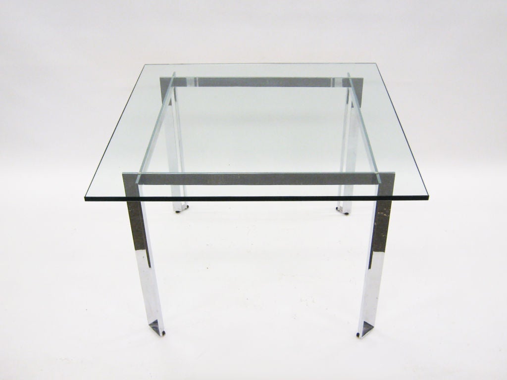Mid-Century Modern Chome and glass dining table by James Howell for Tri-Mark
