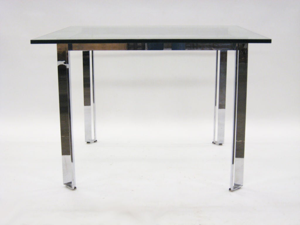 Mid-20th Century Chome and glass dining table by James Howell for Tri-Mark