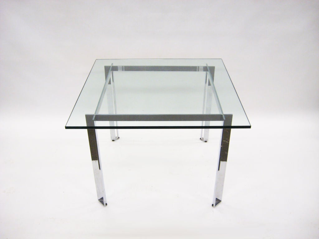 Stainless Steel Chome and glass dining table by James Howell for Tri-Mark