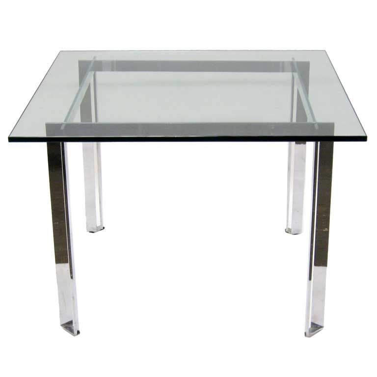 Chome and glass dining table by James Howell for Tri-Mark
