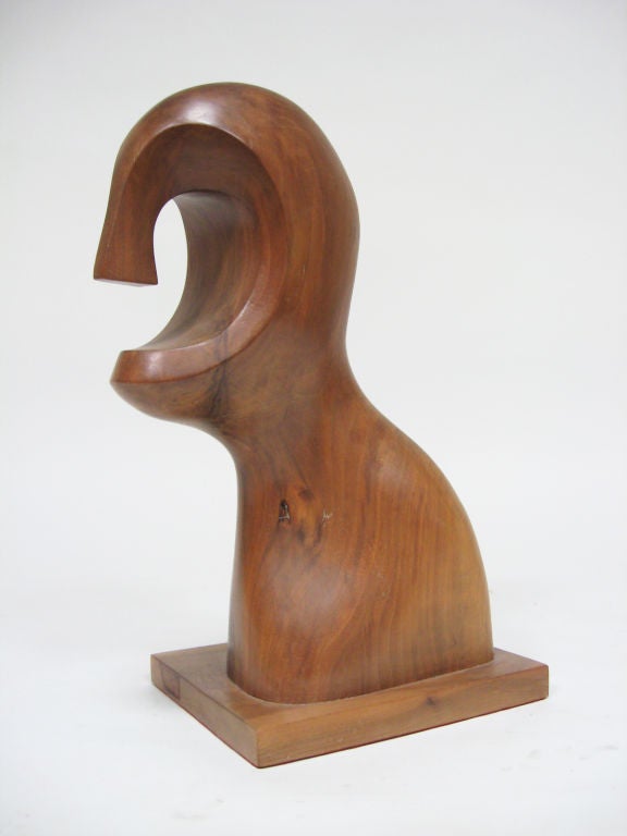 “The Spartan” abstract wood sculpture by Endre Vitez