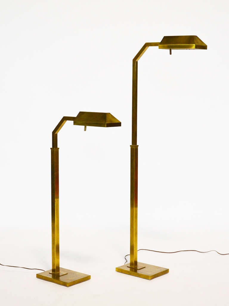 Mid-Century Modern Pair of brass Chapman adjustable reading lamps